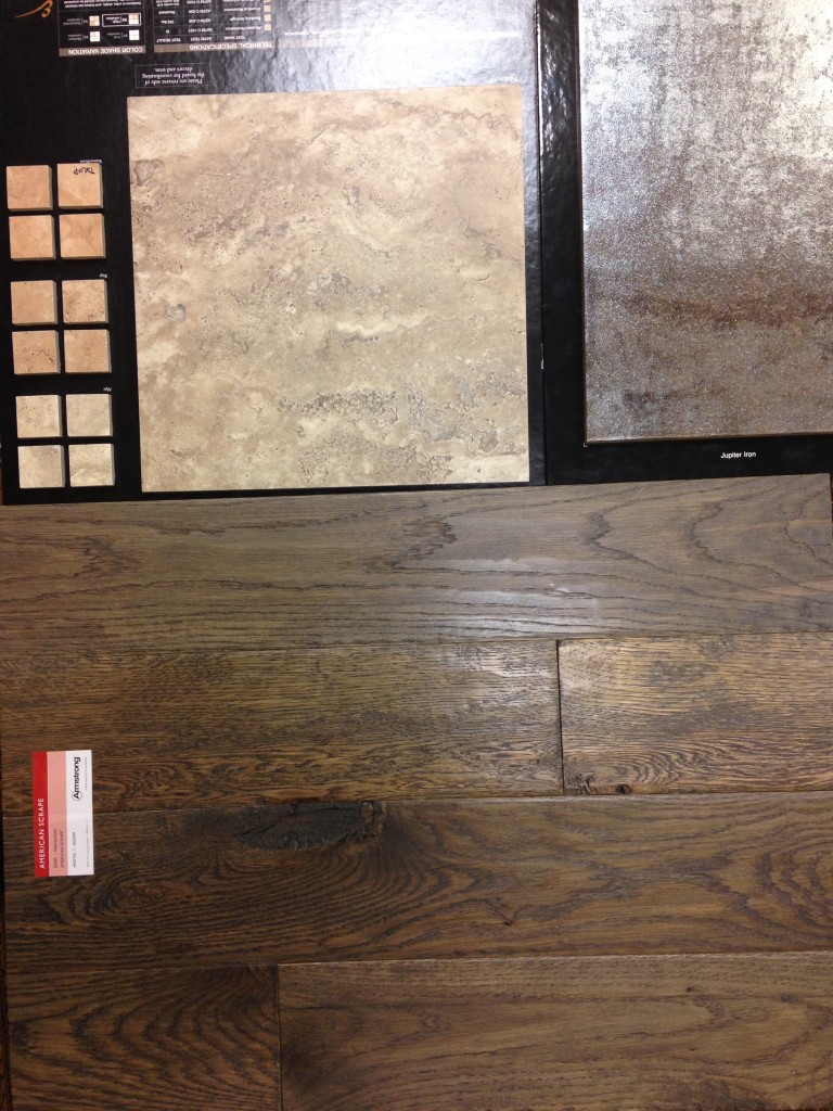 Our main house wood floors with Dominick's bathroom tile.